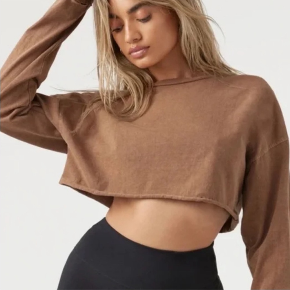 Josh brown cropped long sleeve in tobacco